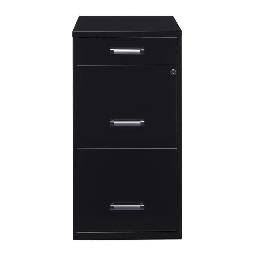 Width Pencil Drawer Vertical File Cabinet, Black