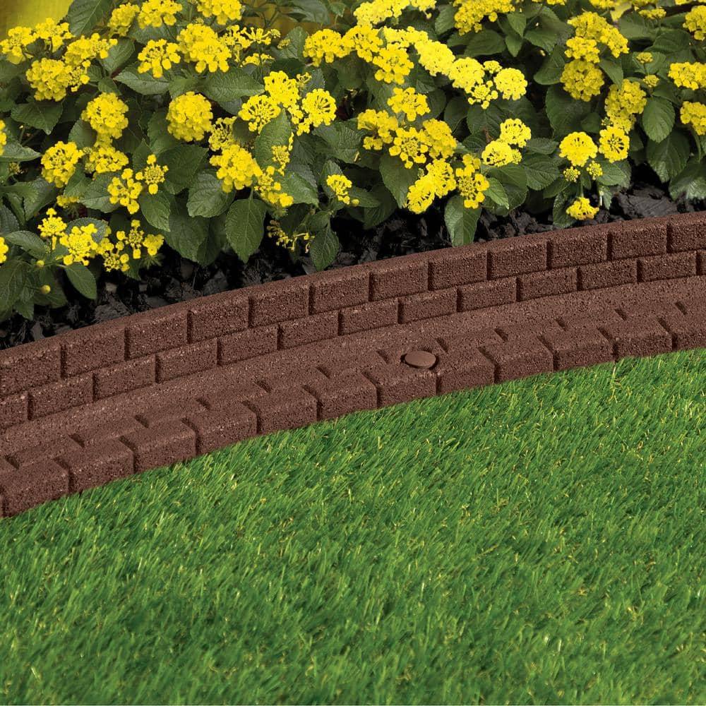 Rubberific 4 ft. Brickface Rubber Landscape Lawn Edging (Set of 6)