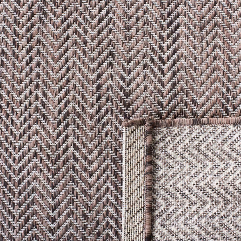 Courtyard CY8022 Power Loomed Indoor and Outdoor Area Rug - Brown/Beige - 4'x5'7" - Safavieh