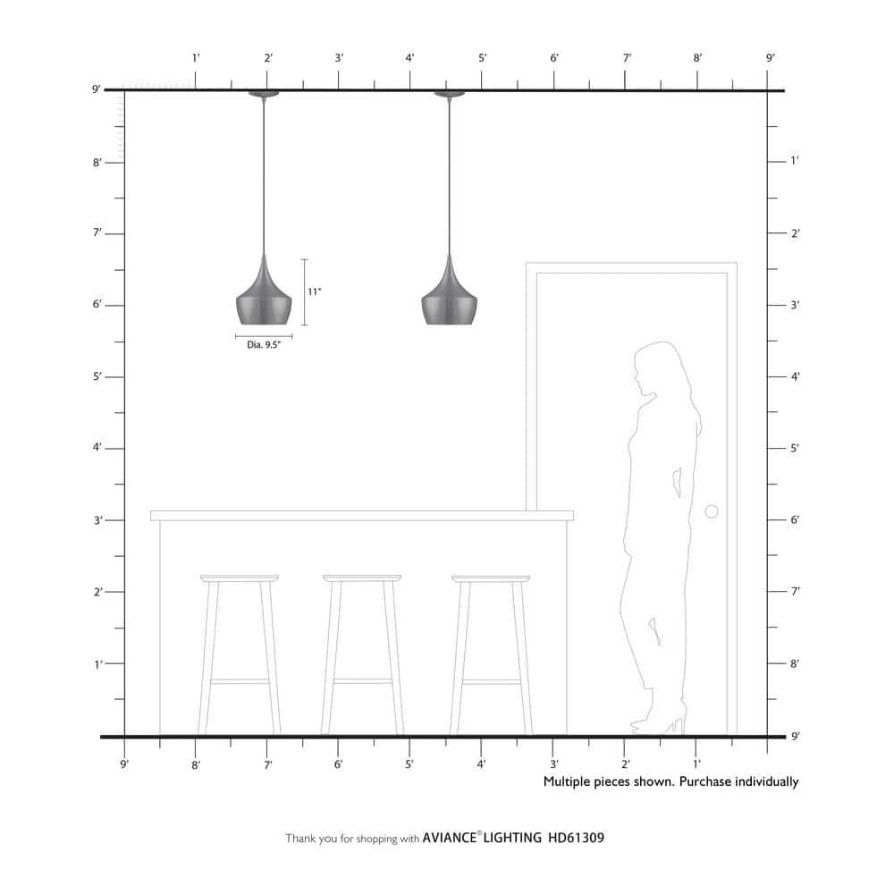 Schultz Single Light Metal Dimmable Pendant