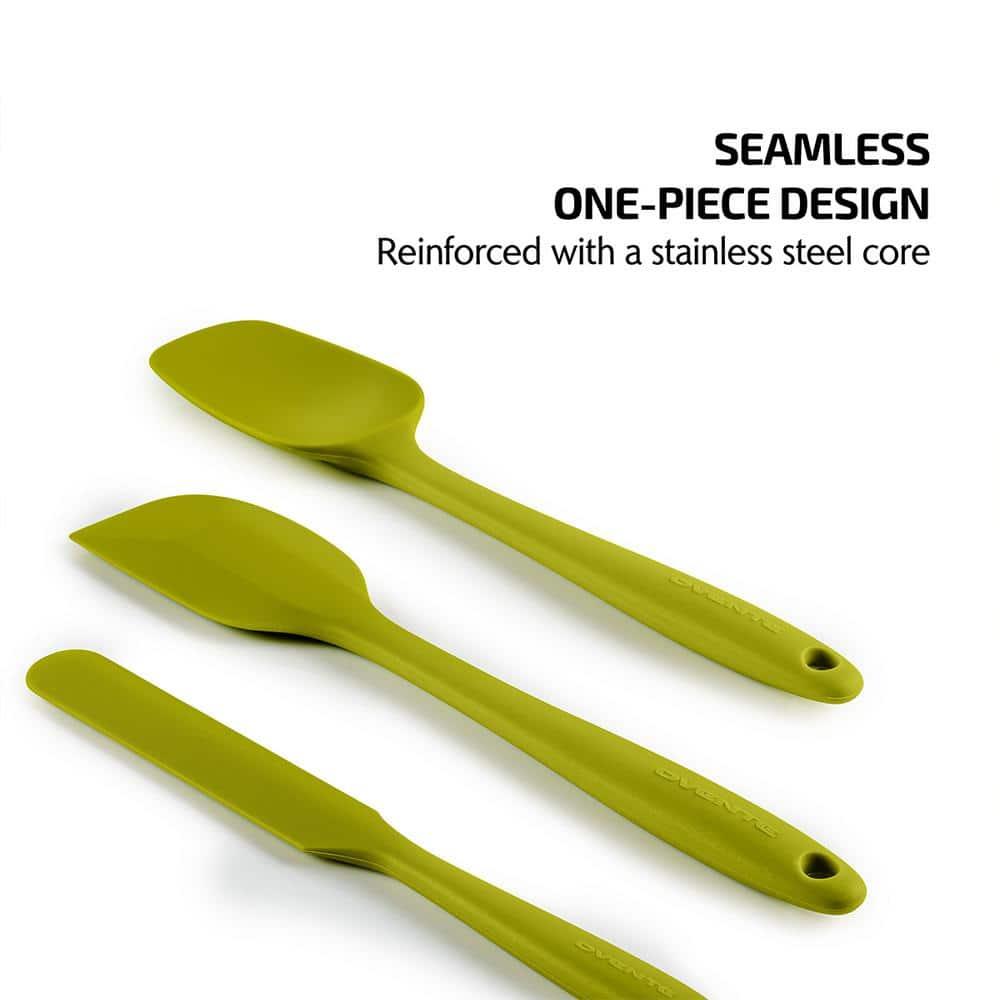 OVENTE Silicone Spatula , Food Grade Rubber Spatulas Heat Resistant w/ Stainless Steel Core & Seamless Design, Non Stick Rubber Spatula for Mixing, Baking & Cooking, 5 Pieces