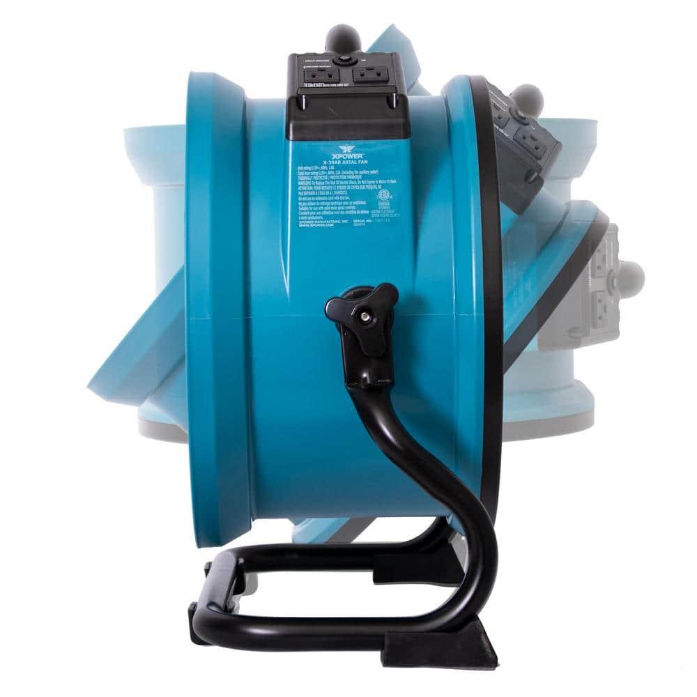 XPOWER Blue Industrial Axial Air Mover Blower Fan with Variable Speed Control