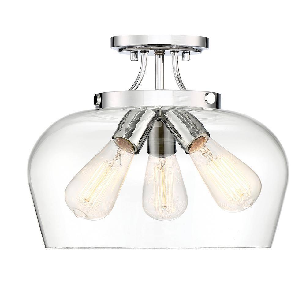 Savoy House Octave 3 - Light Semi-Flush Mount in  Polished Chrome
