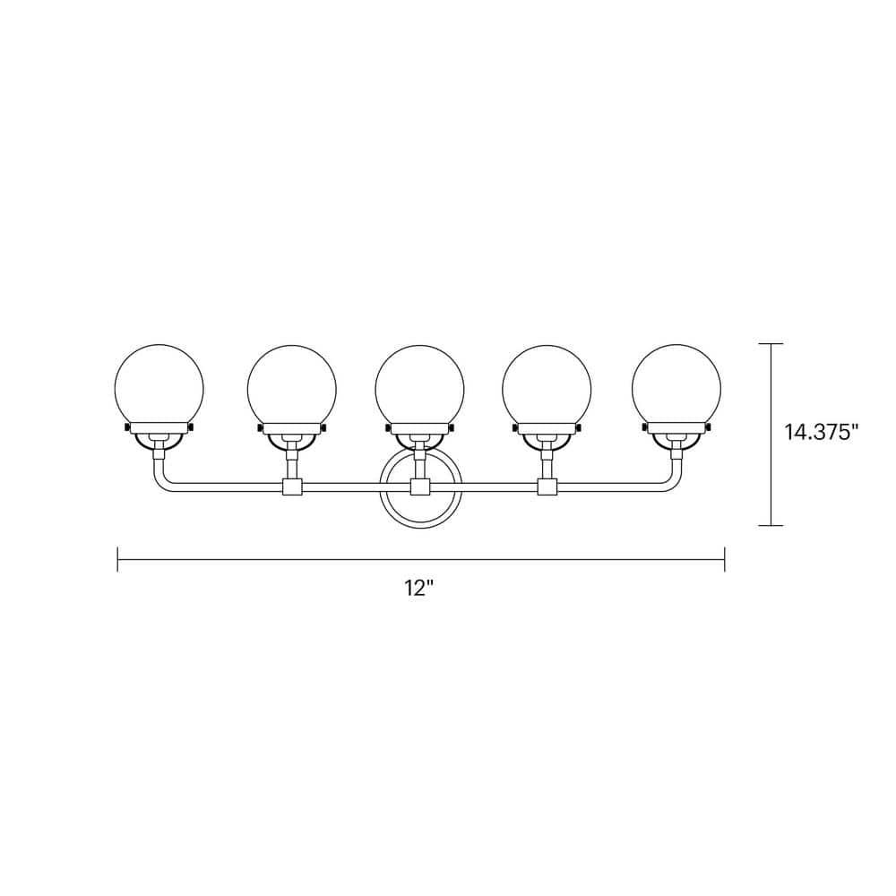 Generation Lighting Cafe 38.25-in 5 -Light Brushed Nickel Modern/contemporary Vanity light