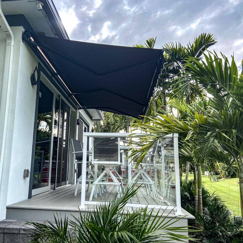 ALEKO AWM13X10BK81 Retractable Motorized Patio 13 x 10 feet Awning Black