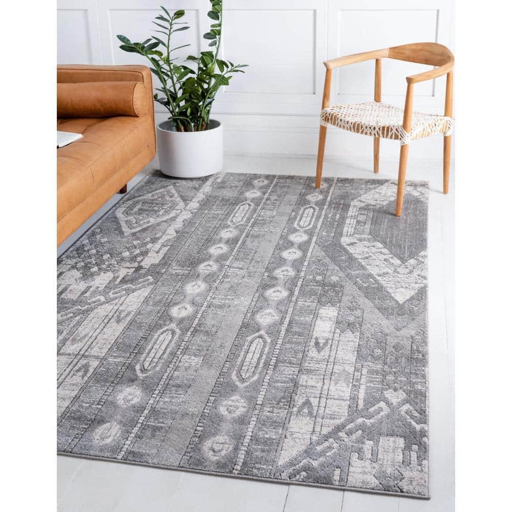 Unique Loom Portland Collection Area Rug - Orford (4' 1" x 6' 1" Rectangle Gray/Beige)