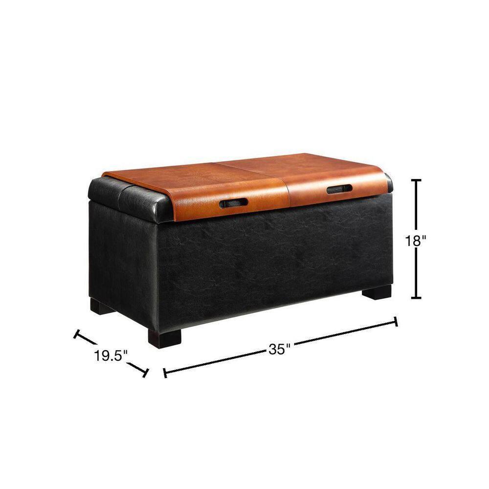 Convenience Concepts Designs4Comfort Storage Ottoman with Trays