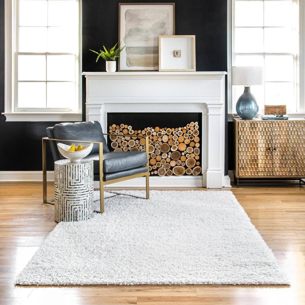 Nuloom Kara Solid 2x6 Runner Shag Indoor Area Rug for Living Room Bedroom Dining Room Nursery Entryway Hallway, Ivory