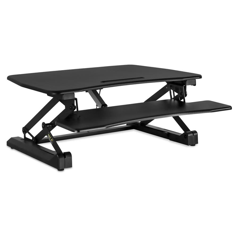 Mount-It! Electric Mobile Adjustable Standing Workstation with Wheels | Rolling Sit Stand Workstation with Programmable Height Adjustment Controller