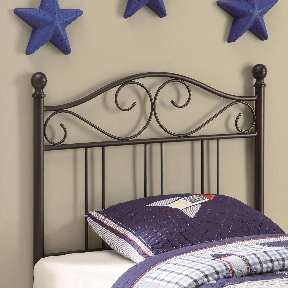 Scroll Twin Headboard Dark Bronze