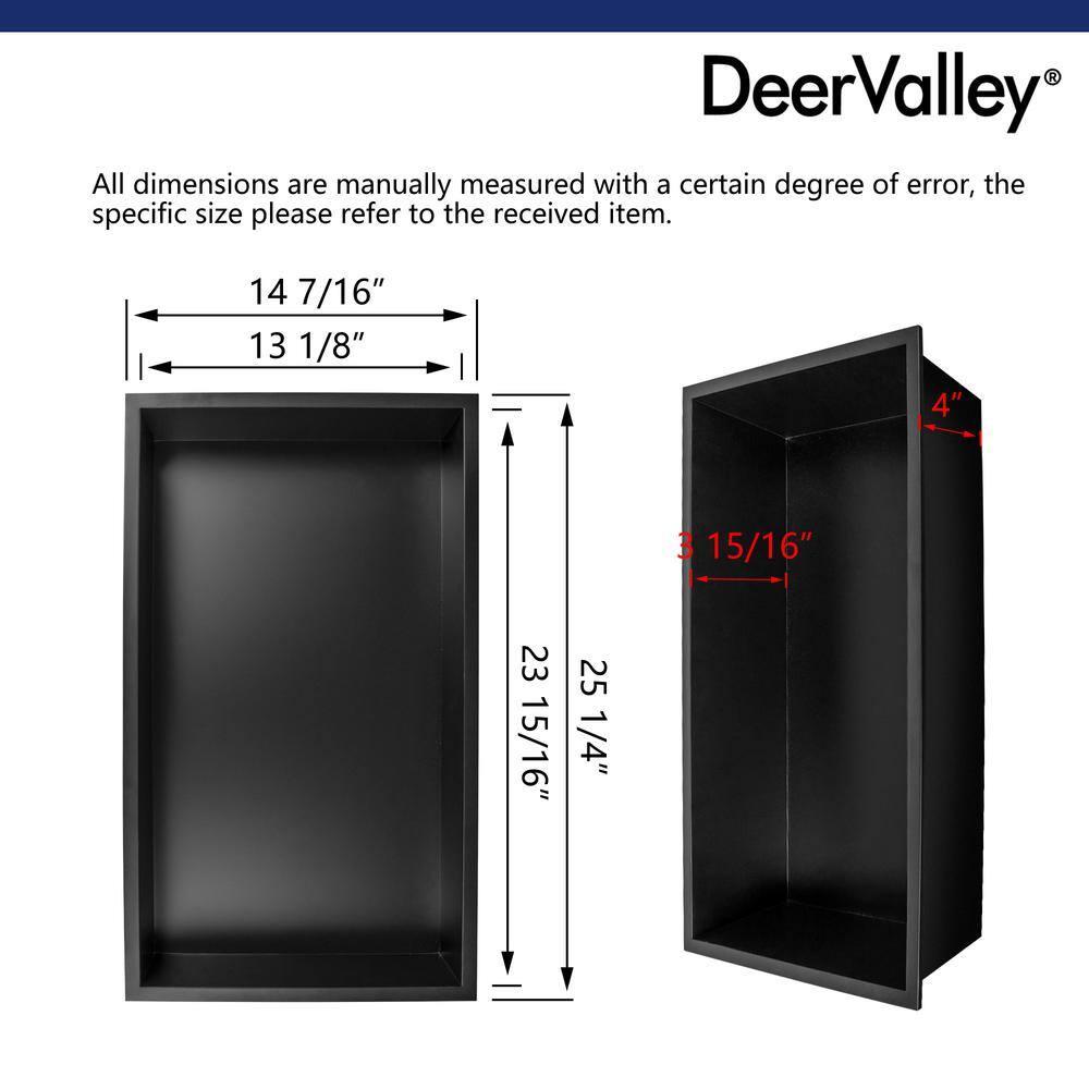 25" W × 14" H Stainless Steel Wall Niche Rectangular Recessed Shower Niche
