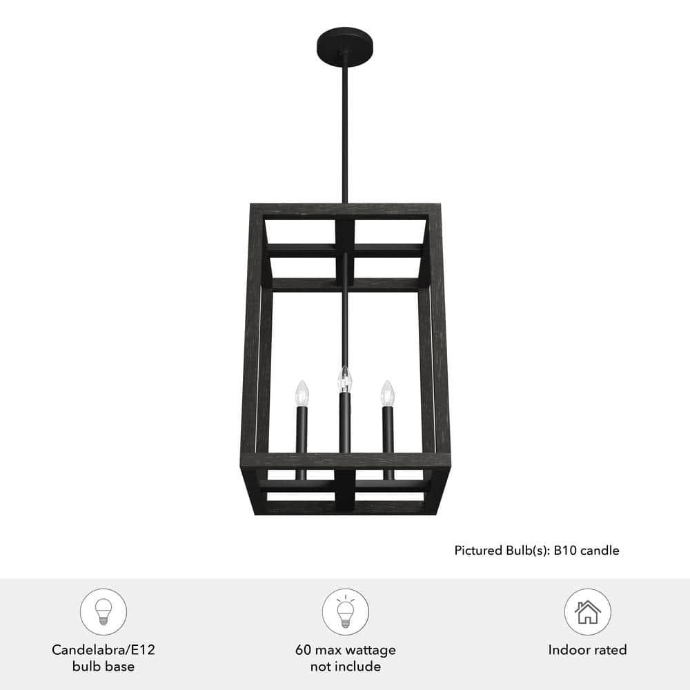 Hunter Fan Squire Manor 4 - Light Lantern Rectangle Chandelier