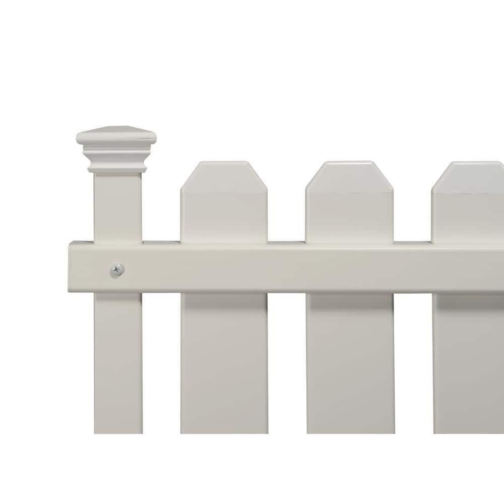 Zippity Outdoor Products 2.5ft H x 3.5ft W (2 Panels) No Dig Zippity Bella Puppy and Garden Fence Kit, No Dig Fence Panels, White Vinyl Fences for Dogs, Temporary Fence for Backyard, White Picket Fence Garden Border, ZP19064