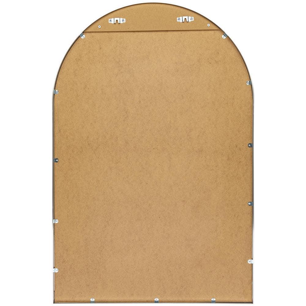 Elegant Rectangular Wood Framed Mirror in Brushed Silver and Gold