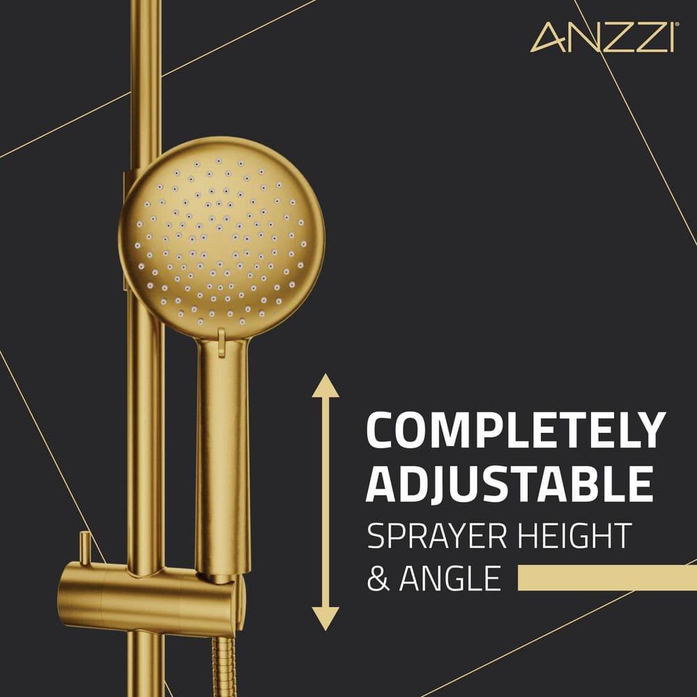 Heavy Rainfall Stainless Steel Shower Bar with Hand Sprayer
