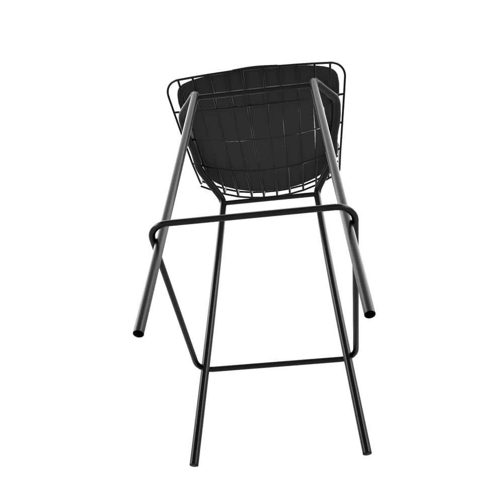 Madeline 41.73" Barstool with Seat Cushion in Black