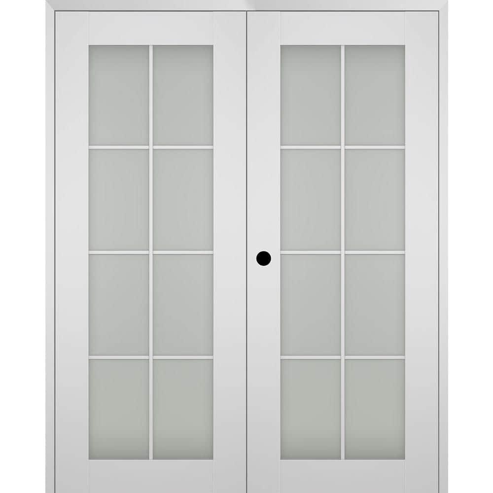 Belldinni Smart Pro 8 Lite Manufactured Wood and Frosted Glass Paneled Interior Double Prehung Door