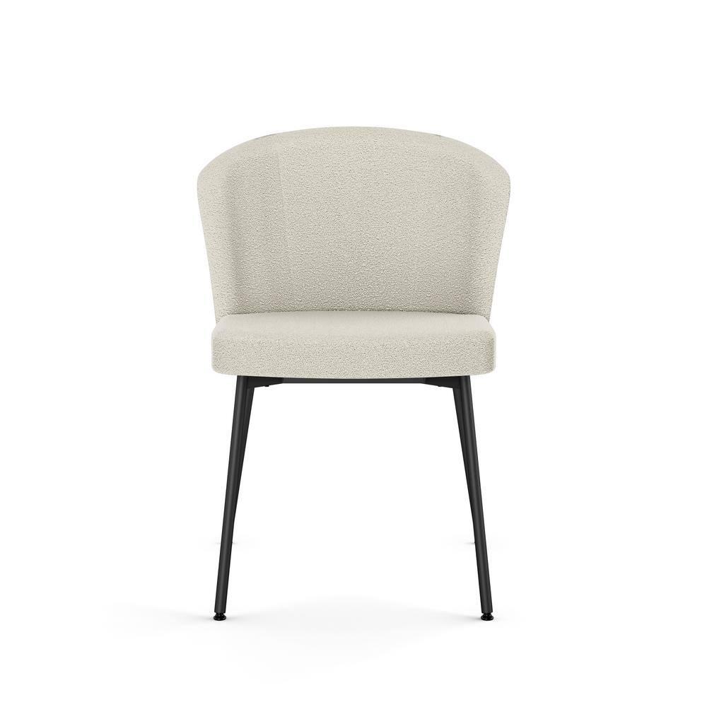 Amisco Camilla Dining Chair - Cream Bouclé Polyester / Black Metal