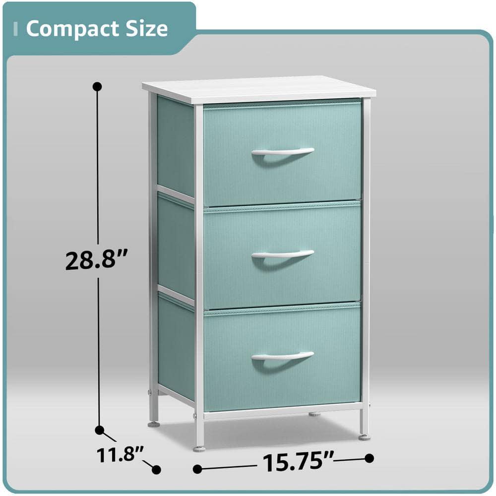 Sorbus Sorbus 3 Drawers Nightstand with Steel Frame and Wood Top