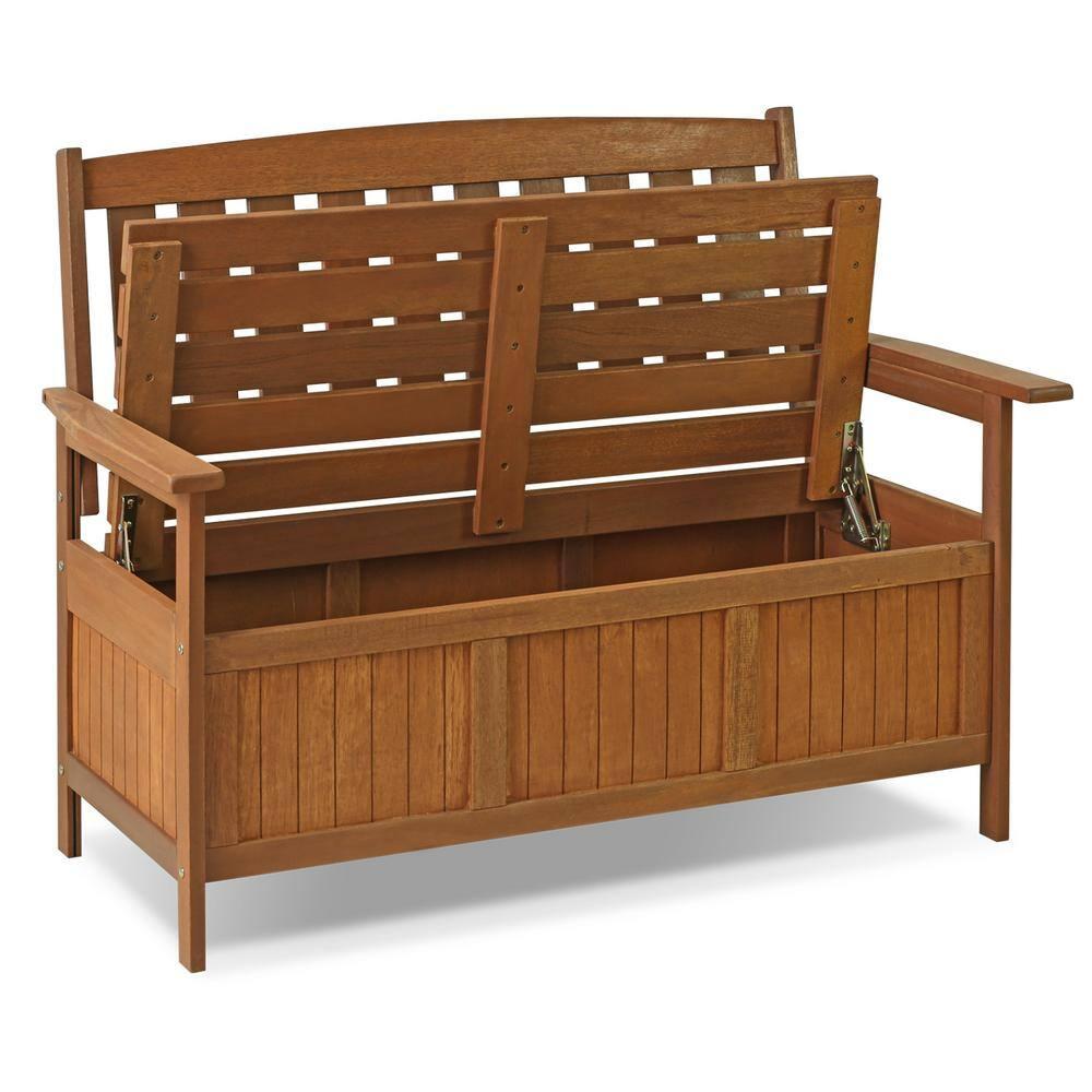 Furinno Tioman Water Resistant 41.9 Gallon Wood Deck Box, Brown