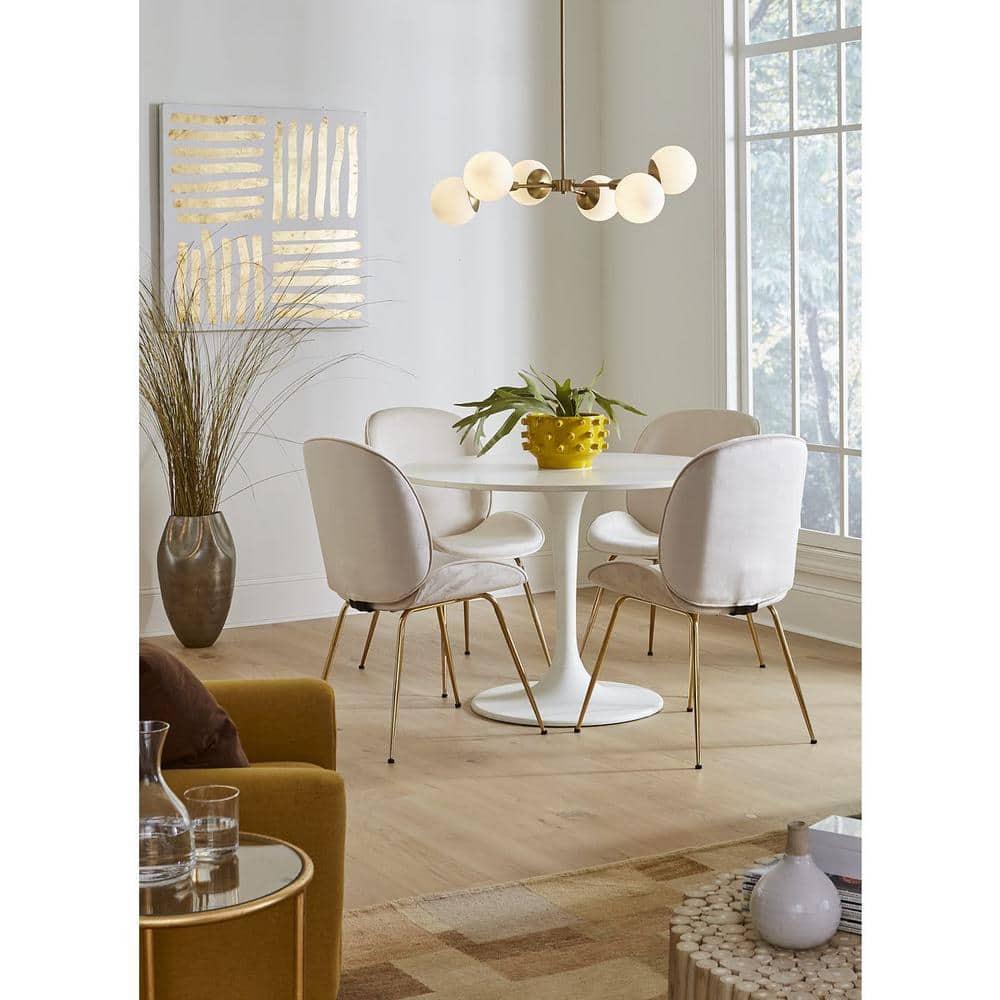 Progress Lighting Haas 6-Light Chandelier, Brushed Bronze, Etched Opal Glass, Design Series