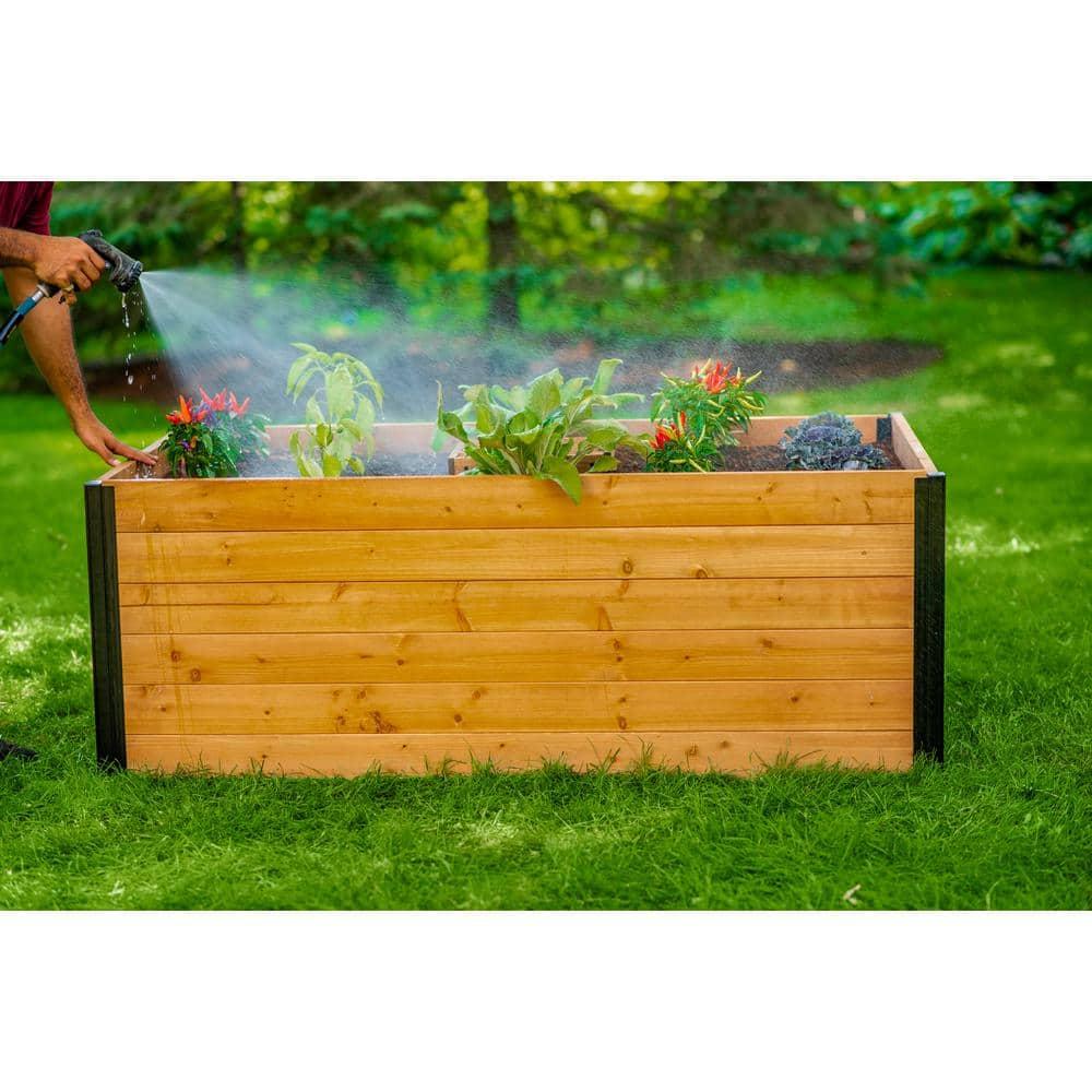 Vita Mezza 3' L x 5' W Cedar Keyhole Composting Garden, Golden Brown, VT17702