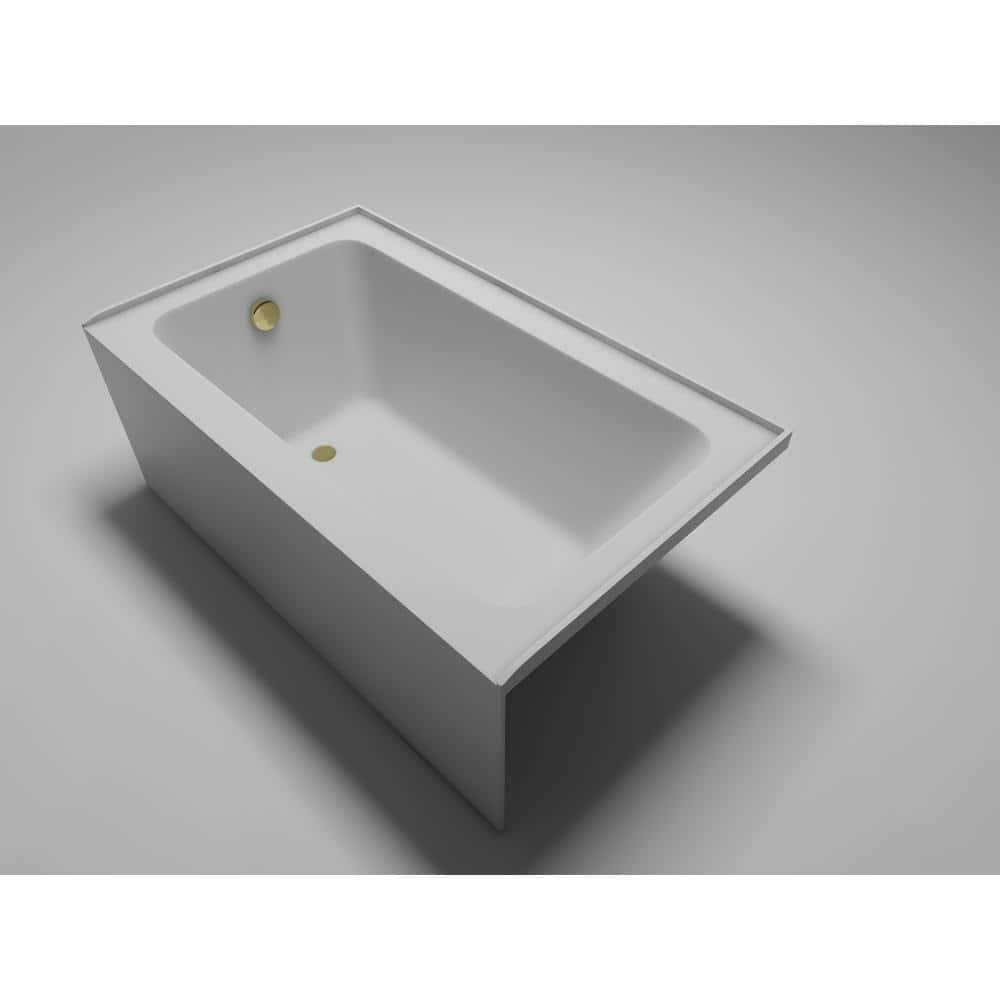 Alcove Soaking Skirt Bathtub with Overflow and Drain