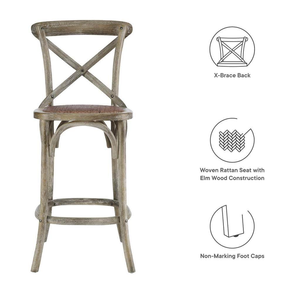 Modway Gear Counter Stool with Gray Finish EEI-5667-GRY