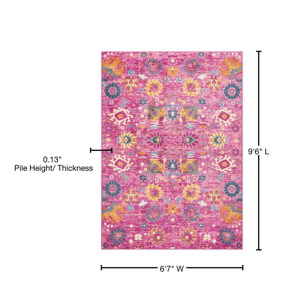 Nourison Passion Bohemian Indoor Rug Fuchsia 6'7" x 9'6"