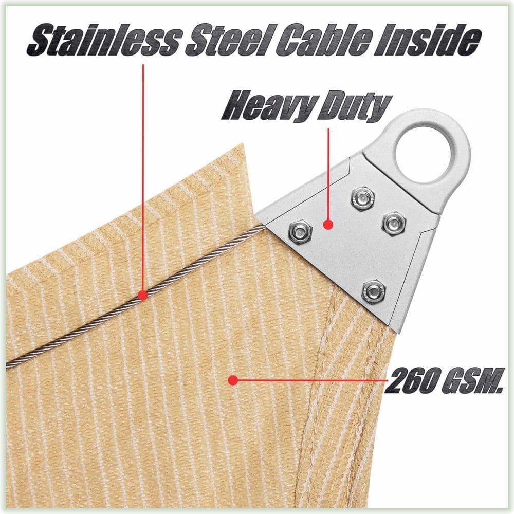 ColorTree Customizable 260 GSM Heavy-Duty Super Ring Sun Shade Sail – Durable & UV-Resistant