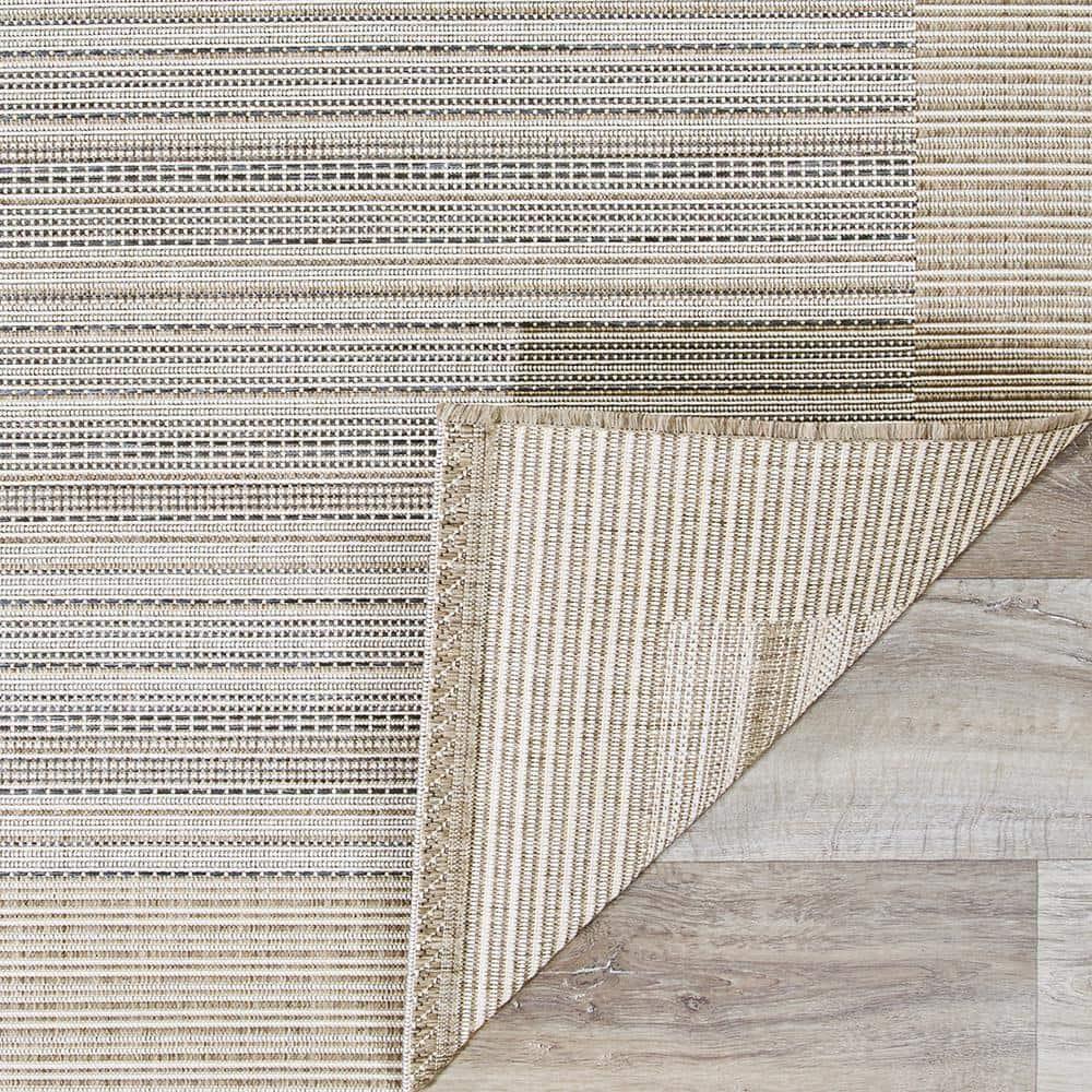 Couristan Monaco Bowline Indoor / Outdoor Area Rug, Cocoa Natural-Ivory, 3'9" x 5'5"
