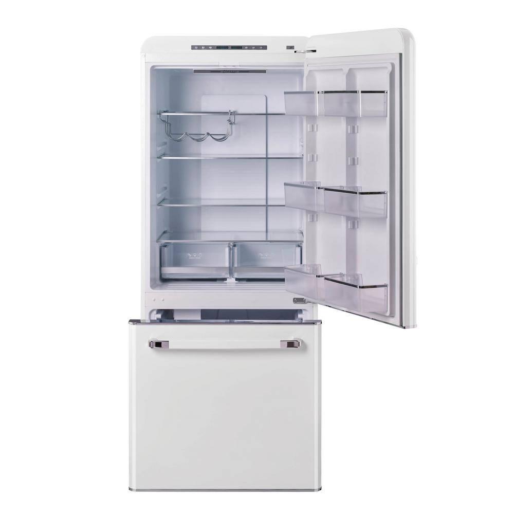 Unique Appliances Classic Retro 30" Frost-Free 17.7 cu. ft. Energy Star Certified Bottom Freezer Refrigerator UGP-510L W AC