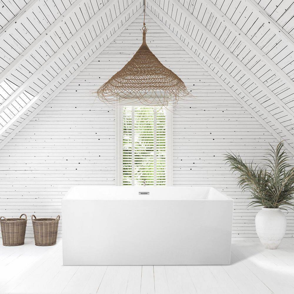 Persephone 59.1'' x 29.5'' Freestanding Soaking Acrylic Bathtub