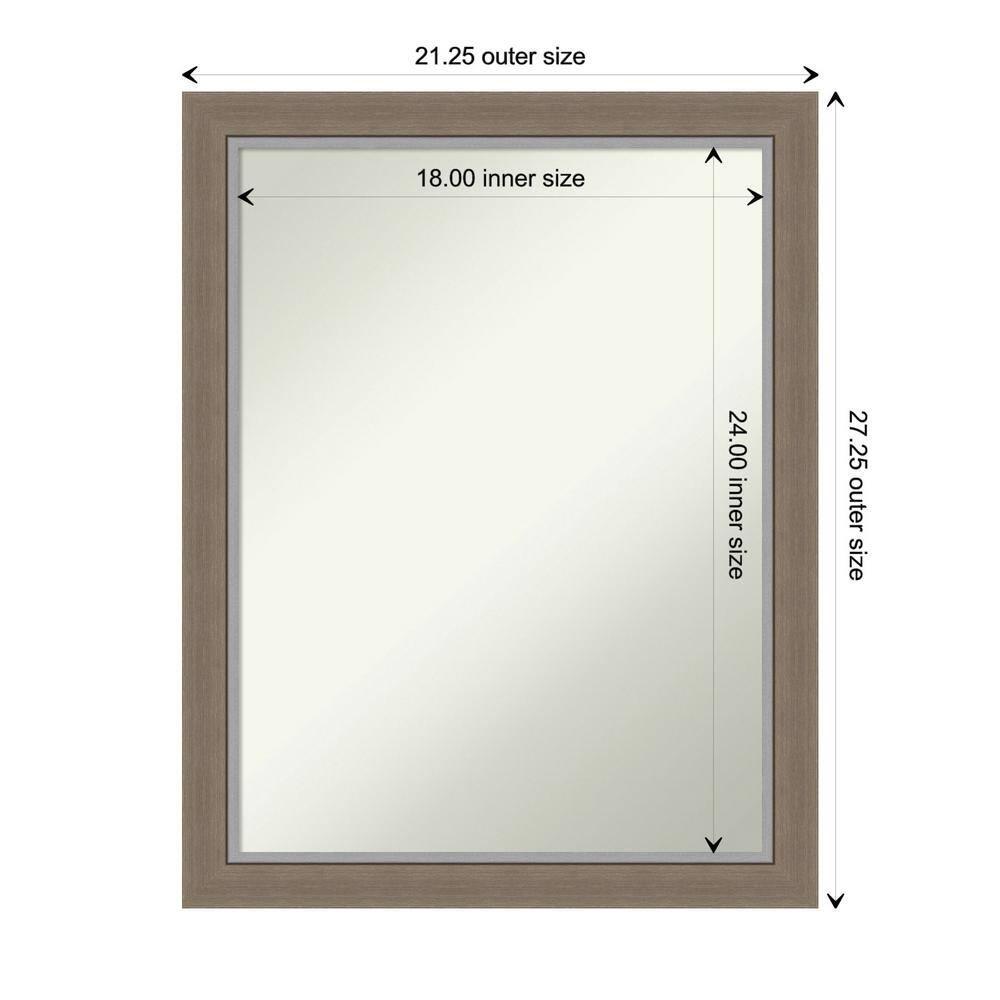 21"x27" Eva Narrow Wall Mirror for Bathroom, Modern Style - Amanti Art: Includes Mounting Hardware