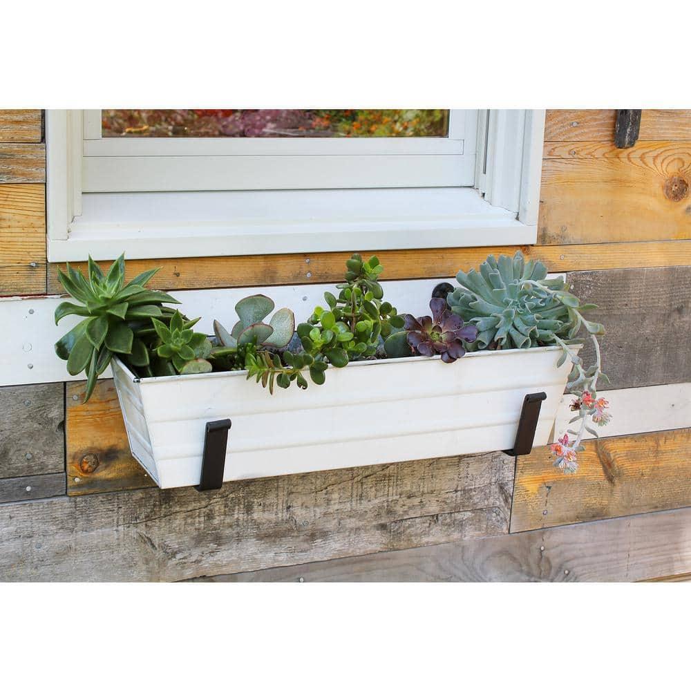 Winston Porter Dynamism Metal Window Box Planter