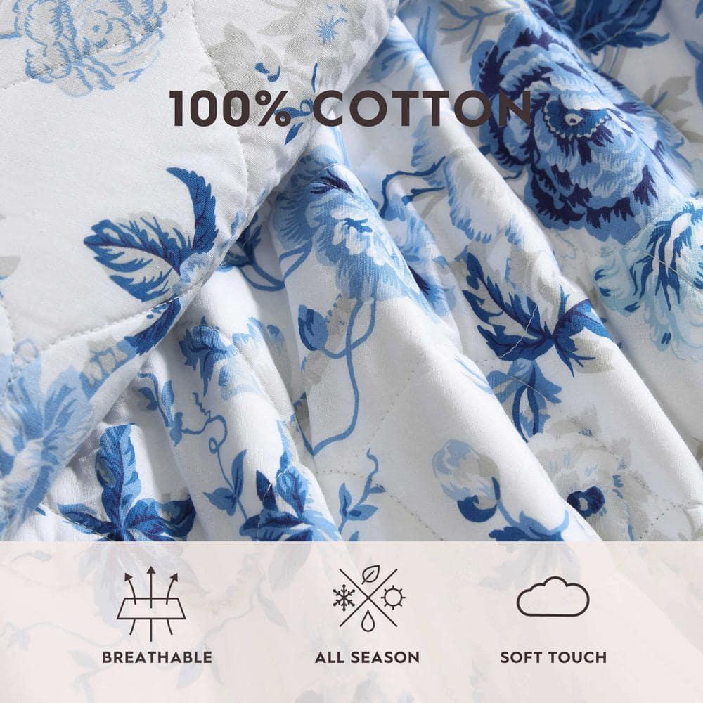 Laura Ashley Laura Ashley Breezy Floral Cotton Reversible Quilt Set