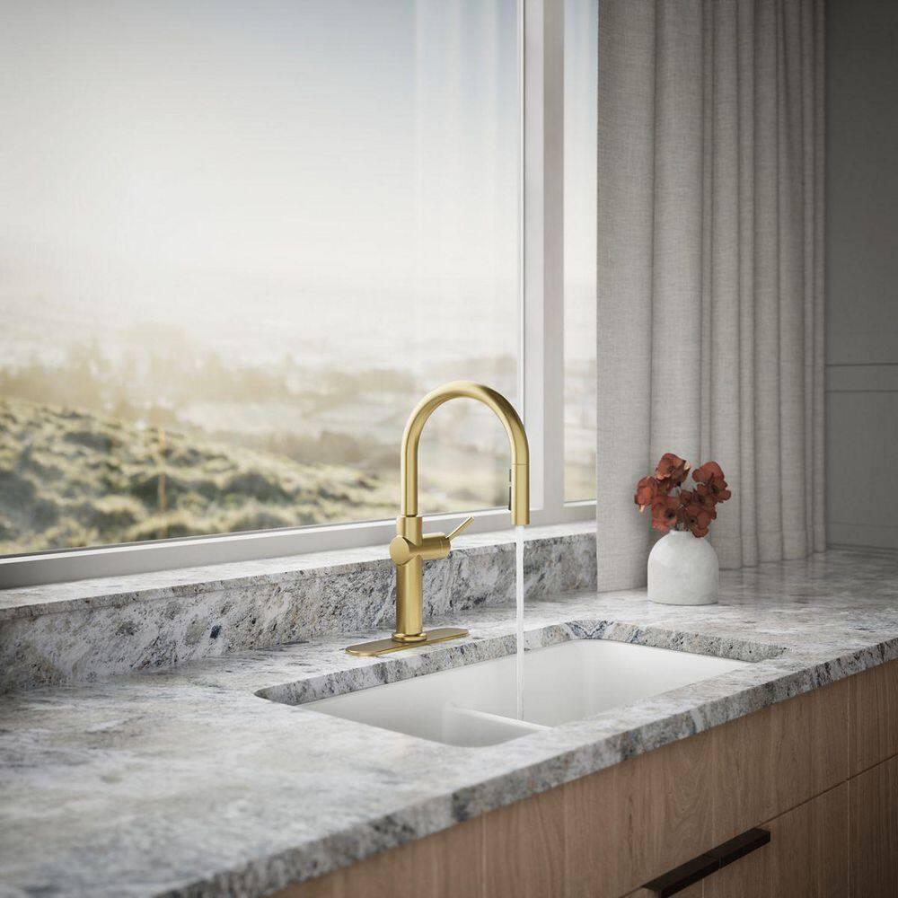 Kohler Crue Single Handle Pull Down Kitchen Faucet with Three-Function Pull Down Sprayer