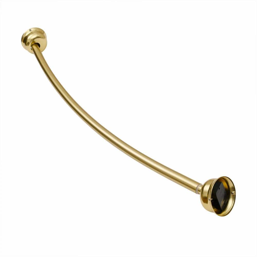 Utopia Alley Utopia Alley Rustproof Fixed Mount Single Curved Shower Rod, Aluminum, adjustable from 45" to 72" Wide