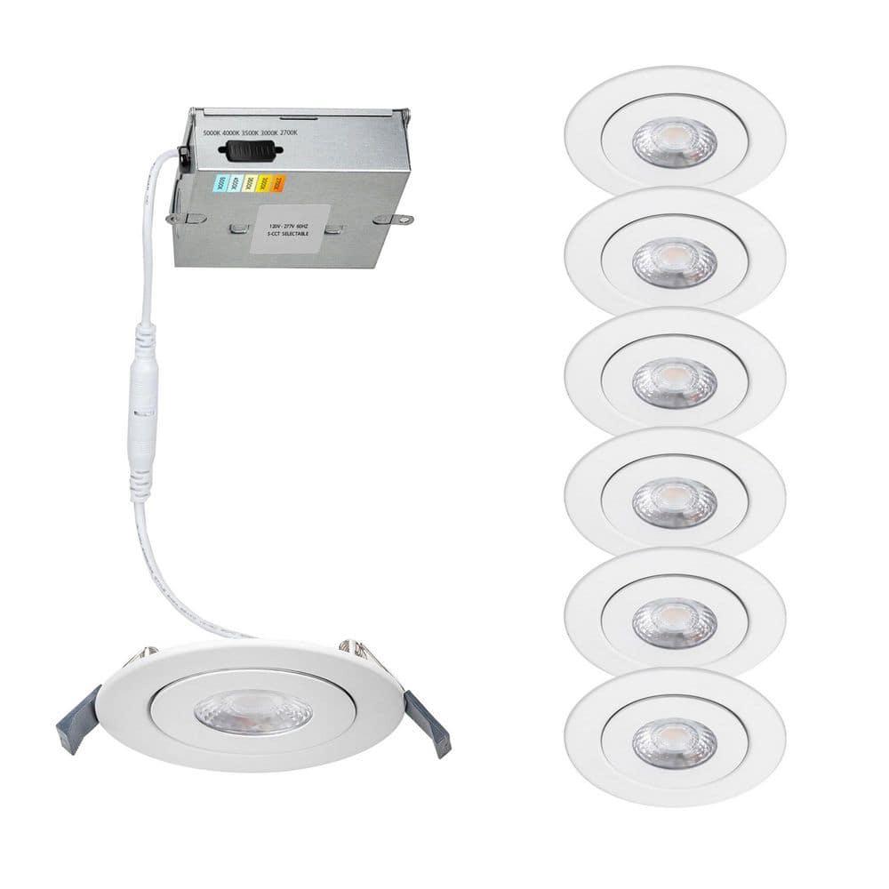 Lotos 4.75'' Selectable Color Temperature Dimmable Air-Tight IC Rated LED Canless Recessed Lighting Kit