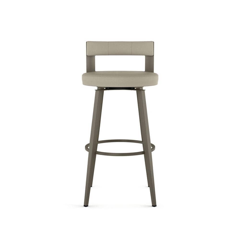 Amisco Paramont Counter Height Barstool: Faux Leather, Steel Frame, 34" Height, 300 lbs Capacity