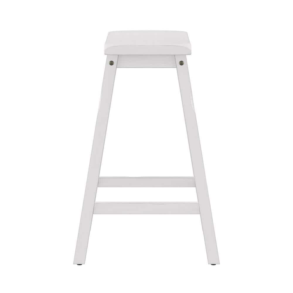 Hillsdale Furniture Moreno Backless 24" NonSwivel Counter Height Barstool Sea White: Wooden Kitchen Stool, Fixed Height
