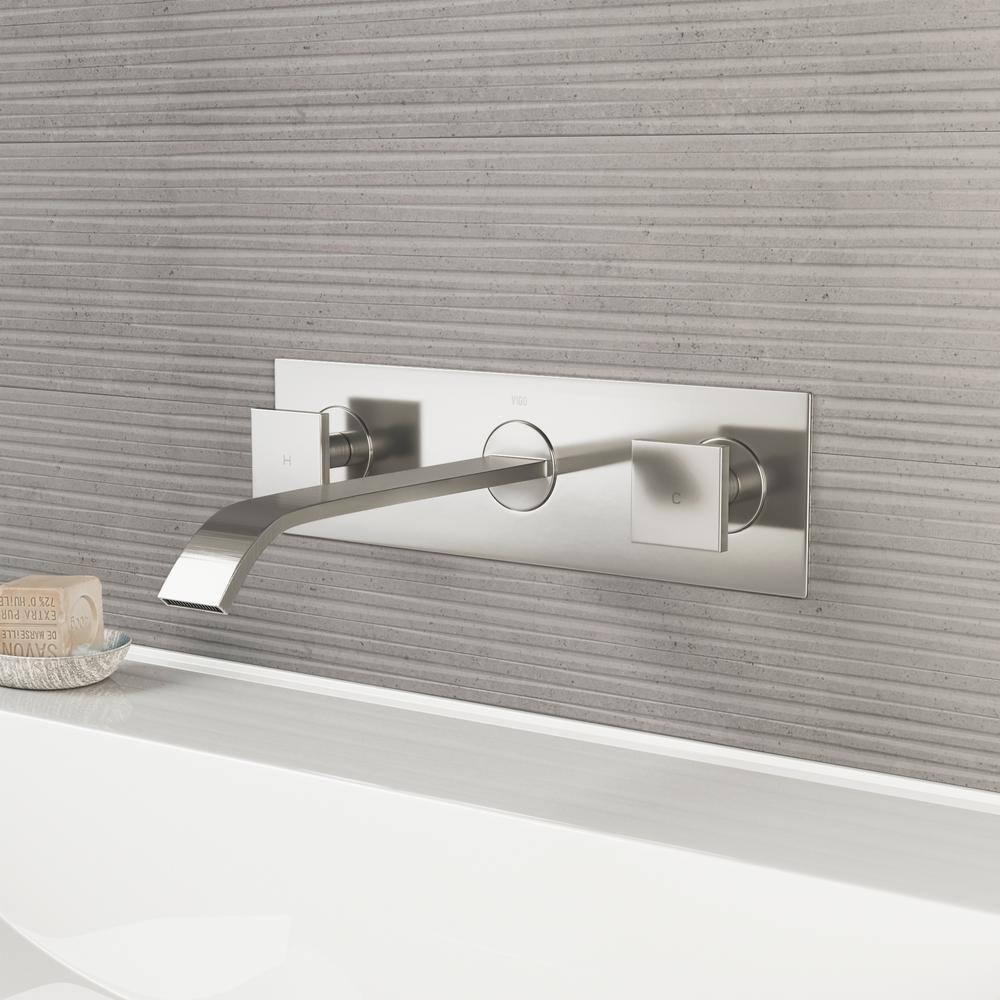 Titus 3" H Two Handle WaterSense Wall Mount Bathroom Faucet