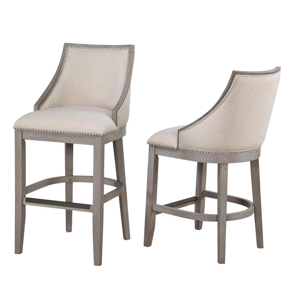 American Woodcrafters Keller 30" Solid Wood Bar Stool in Driftwood Gray