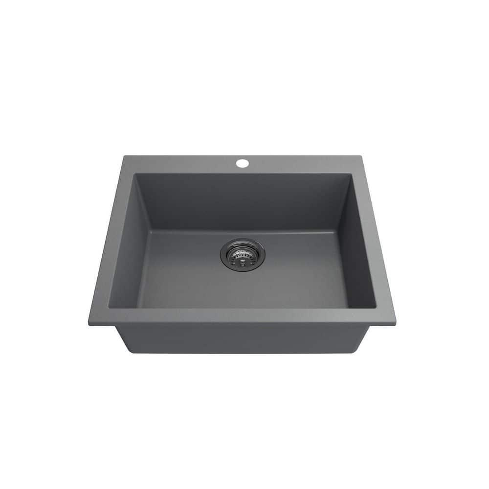 Campino 24'' L Single Bowl Granite Kitchen Sink