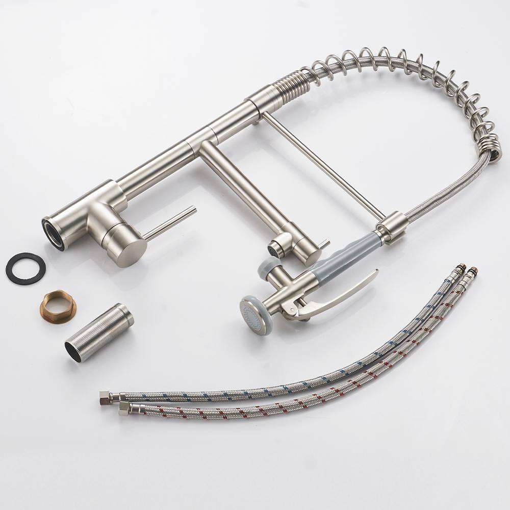 Kitchen Faucet Pull Down Sprayer Brushed Nickel,Single Handle Kitchen Sink Faucet