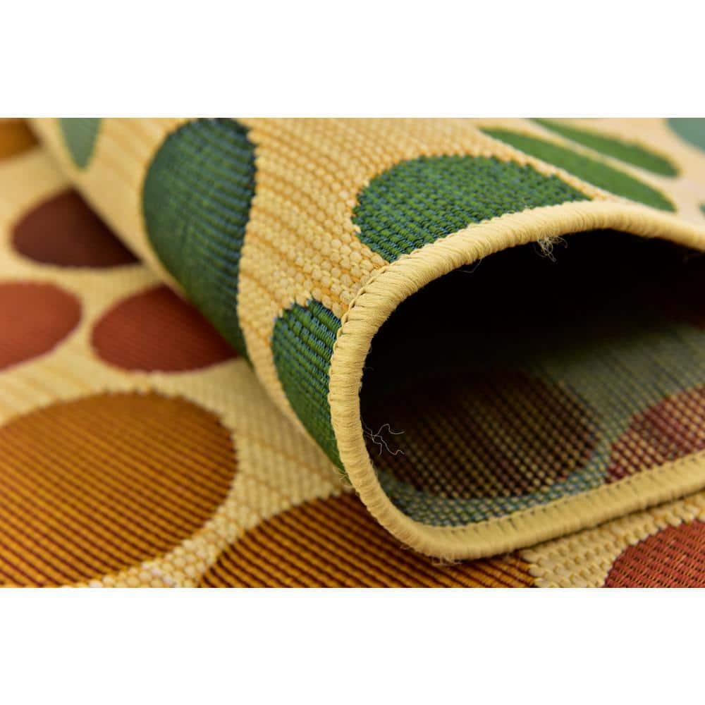 Unique Loom 5' 3 x 8' 0 Beige Outdoor Modern Spark Area Rug