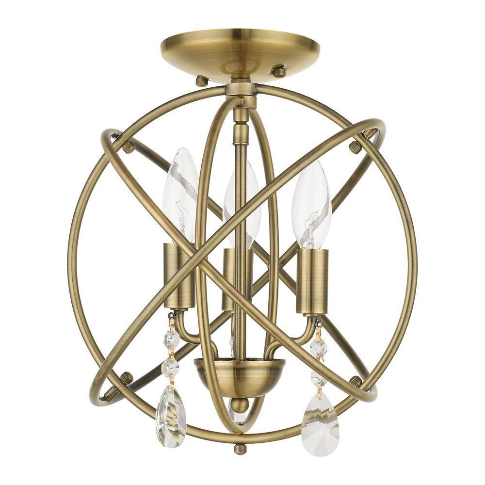 Livex Lighting Aria 3 - Light Chandelier in  Antique Brass