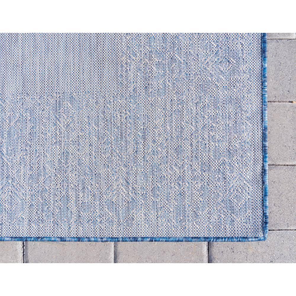 Unique Loom Outdoor Border Collection Area Rug - Floral Border (5' 1" x 8' Rectangle Blue/Ivory)
