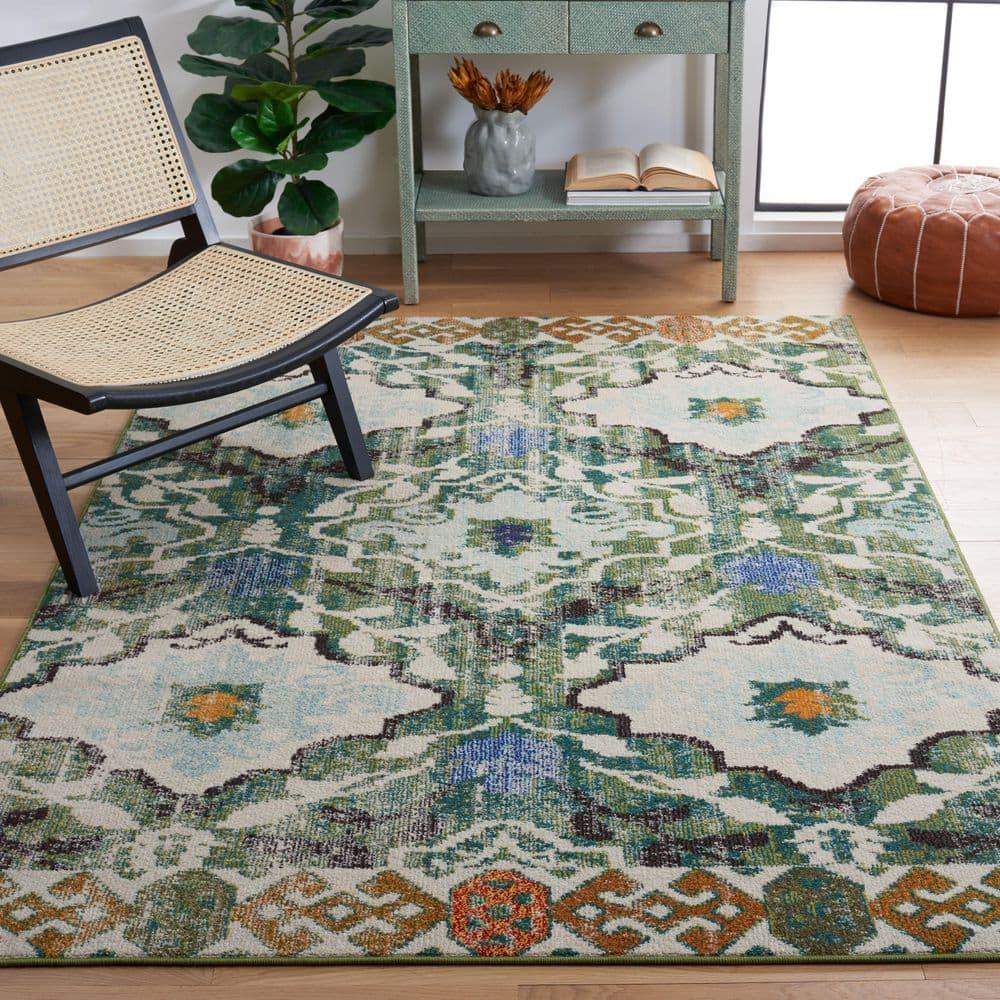 Madison MAD445 Power Loomed Area Rug - Green/Ivory - 8'x10' - Safavieh.