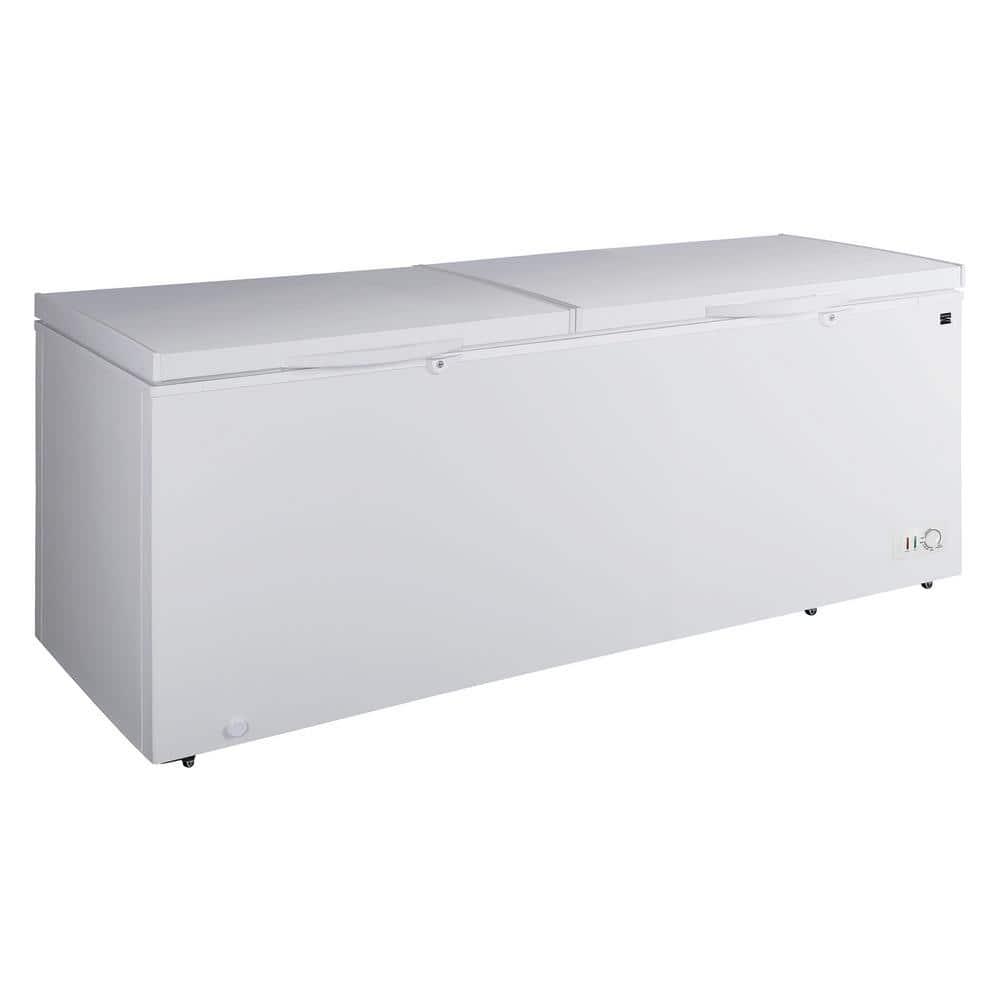 79.13 in. 21 cu. ft. Convertible Freezer, Manual Defrost Chest Freezer with Dual Lids, Garage Ready in White